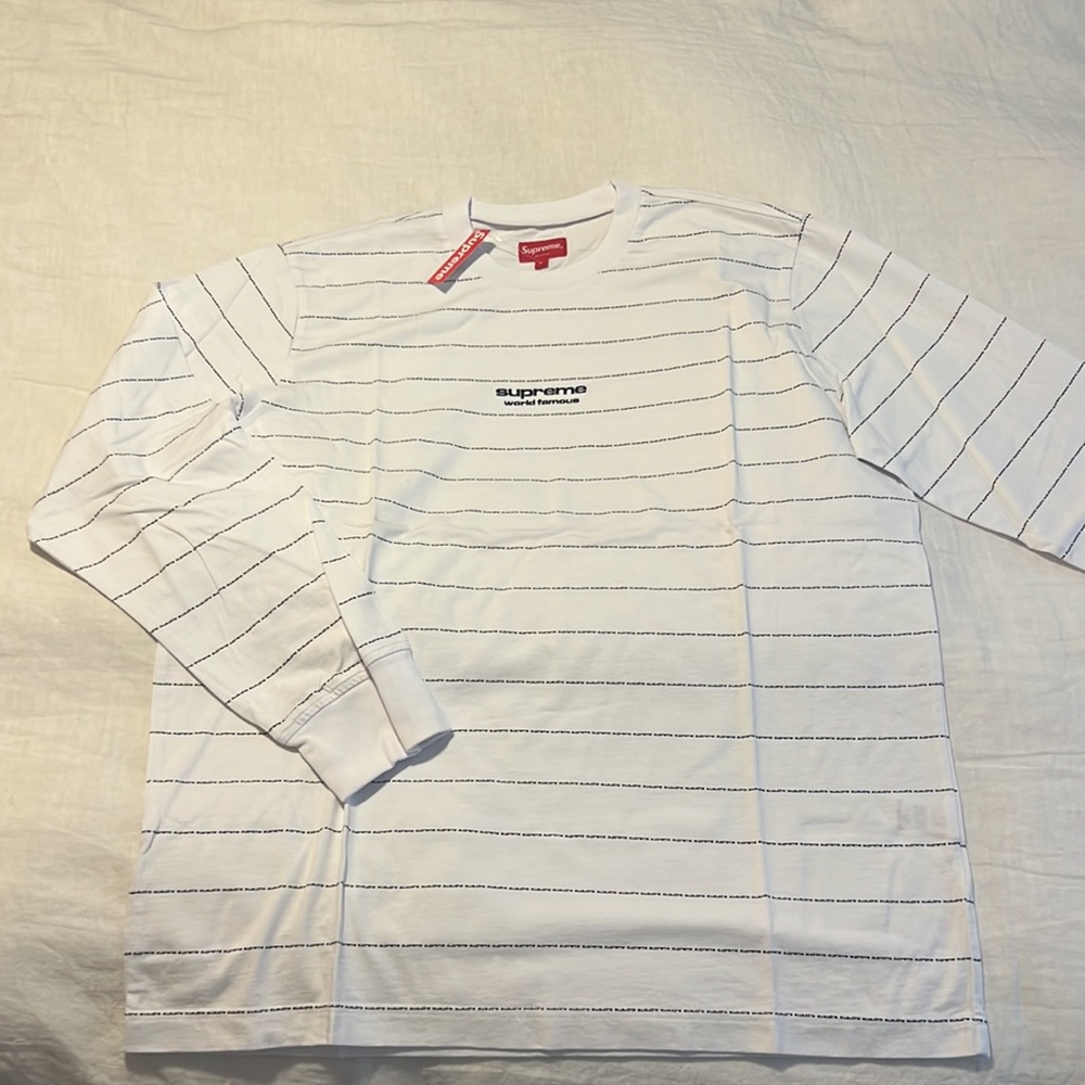 Long Sleeve Logo Stripe Supreme Shirt